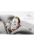 Kubické zirkonie. Originální vinobraní 14K produkt s růžovým zlatý prsten vinobraní unikátní VRC047r